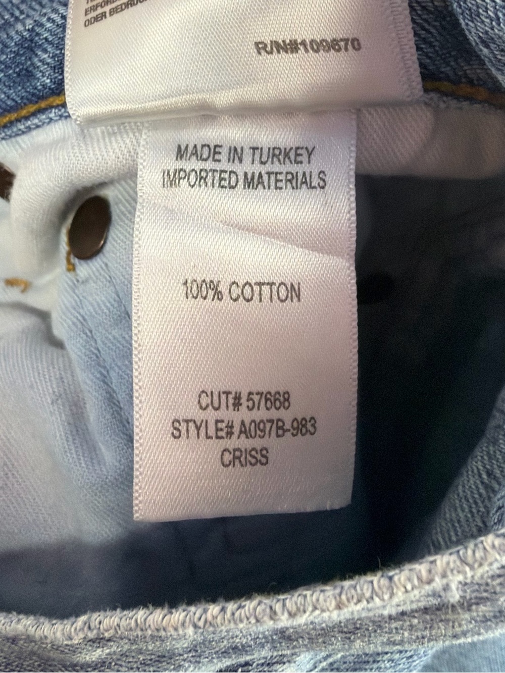 AGOLDE Criss Cross Straight Leg Jeans in Eternal Blue Size 27 - Picture 8 of 9